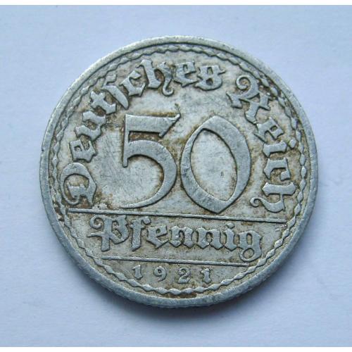 50 пфенігів = 1921 р. - A =   НІМЕЧЧИНА  \\