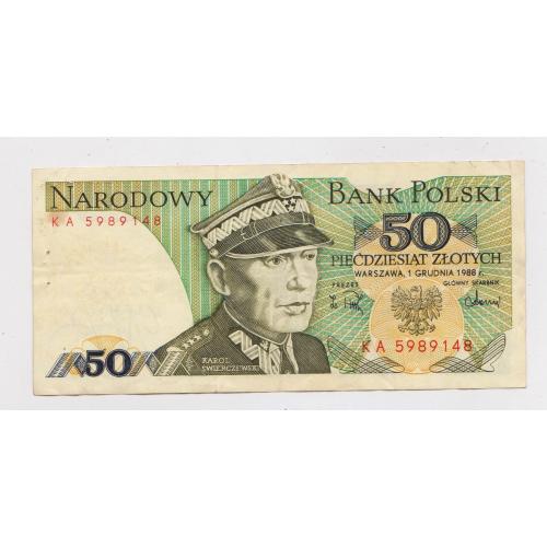 50 ЗЛОТИХ = 1988 р. = ПОЛЬЩА = серія КА \\
