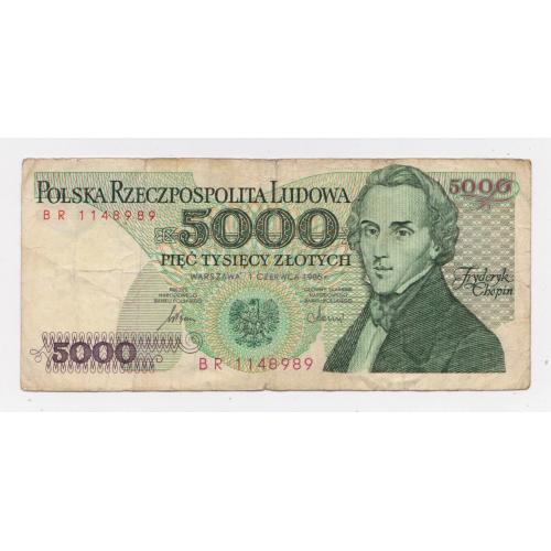 5000 ЗЛОТИХ = 1986 р. = ПОЛЬЩА = серія BR \\