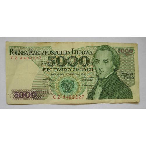 5000 ЗЛОТИХ = 1988 р. = ПОЛЬЩА = серія CZ \\