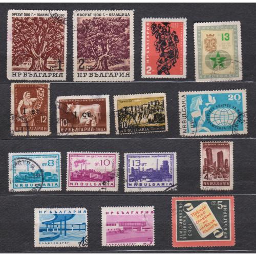 БОЛГАРІЯ = марки 1962, 1963, 1964 р. = гаш.  = 15 шт. \\