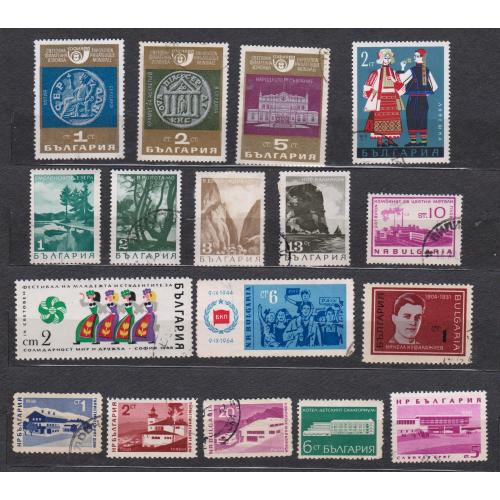 БОЛГАРІЯ = марки 1963, 1964, 1966, 1967, 1968, 1969 р. = гаш.  = 17 шт. \\