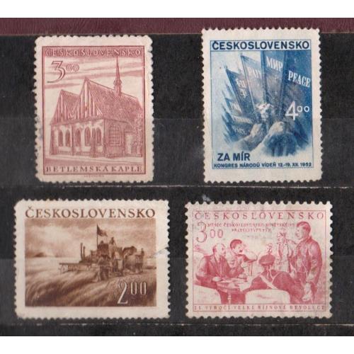 ЧЕХОСЛОВАЧЧИНА =  марки 1952 р. = гаш.  = 4 шт. \\