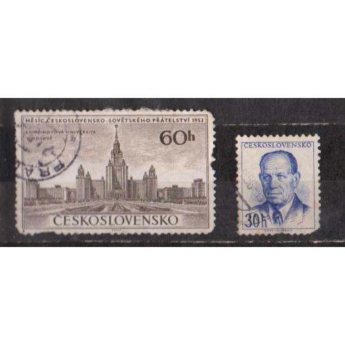 ЧЕХОСЛОВАЧЧИНА =  марки 1953 р. = гаш.  = 2 шт. \\