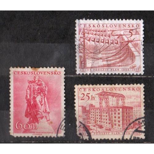 ЧЕХОСЛОВАЧЧИНА =  марки 1956 р. = гаш.  = 3 шт. \\