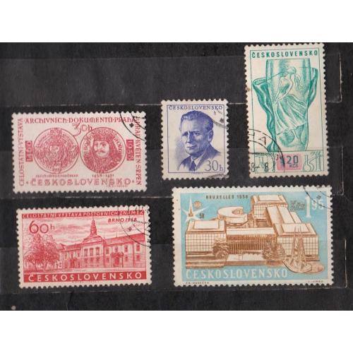 ЧЕХОСЛОВАЧЧИНА =  марки 1958 р. = гаш.  = 5 шт. \\