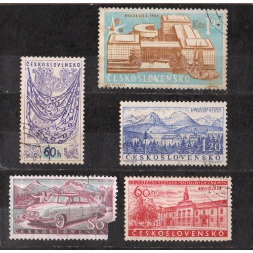 ЧЕХОСЛОВАЧЧИНА =  марки 1958 р. = гаш.  = 5 шт. \\