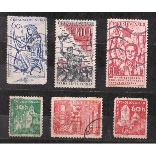 ЧЕХОСЛОВАЧЧИНА =  марки 1960, 1961 р. = гаш.  = 6 шт. \\