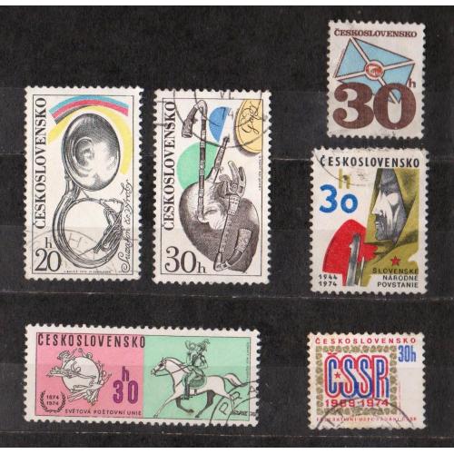 ЧЕХОСЛОВАЧЧИНА =  марки 1974 р. = гаш.  = 6 шт. \\