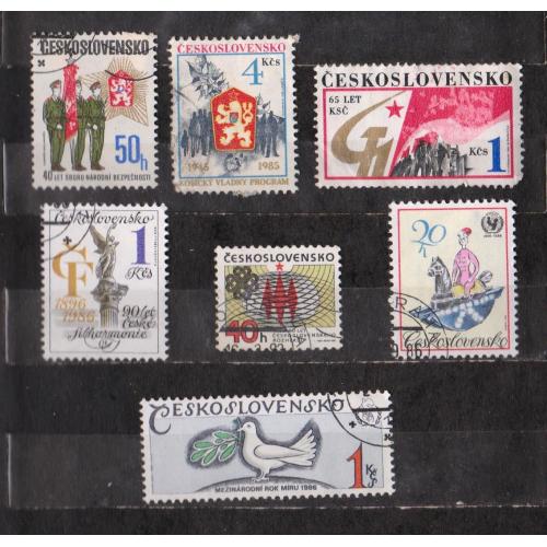 ЧЕХОСЛОВАЧЧИНА =  марки 1985, 1986 р. = гаш.  = 7 шт. \\