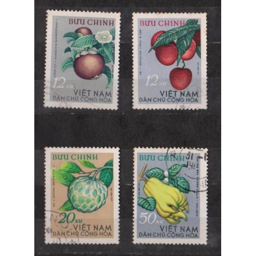ФРУКТЫ - ПЛОДЫ - ФЛОРА = 1964 г. = ВЬЕТНАМ = гаш. 