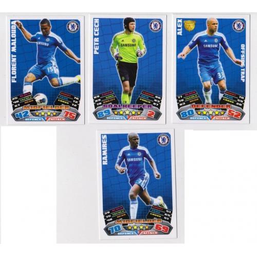 Футбольные карточки MATCH ATTAX 2011-2012 Premier League = Футбольный клуб CHELSEA = 4 шт.