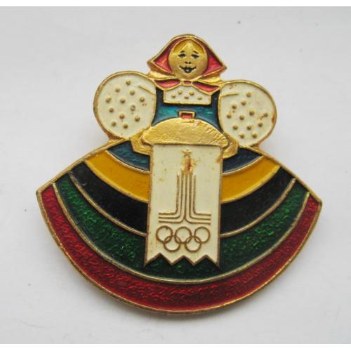 Катюша - Хлеб соль = Москва-80 =  ХХII олімпіада - 1980 р. = значок СРСР 
