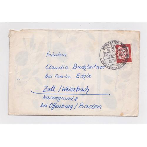 Конверт з листом = м.Вайнгартен - НІМЕЧЧИНА = 1962 р = поштовий штемпель - Кривава кінна процесія \\