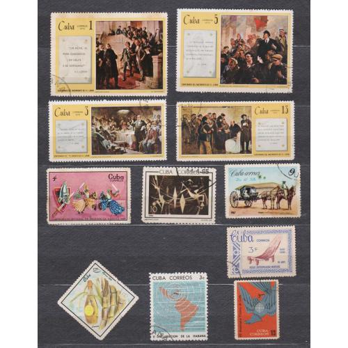 КУБА = марки 1963, 1964, 1965, 1967, 1968, 1969, 1970 р. = гаш. = 11 шт. \\