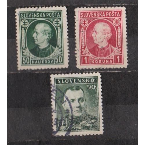 Андрій Глінка і Президент Йозеф Тисо = марки 1939 р. =  СЛОВАЧЧИНА = гаш. \\