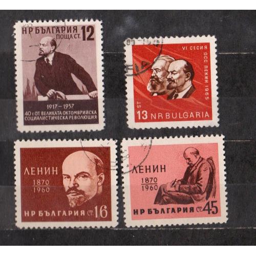 ЛЕНІН - РЕВОЛЮЦІЯ = БОЛГАРІЯ = марки 1957, 1960, 1965 р. = гаш. \\