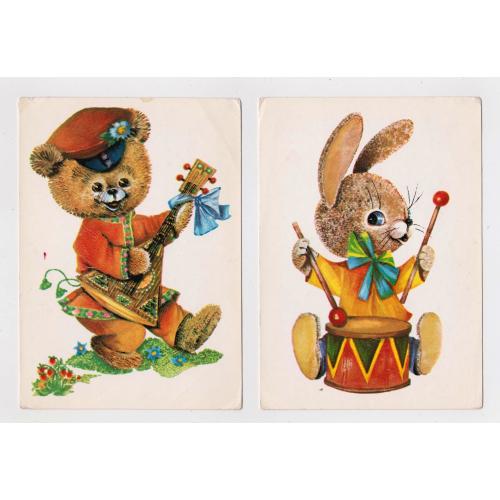 МЕДВЕЖЕНОК и ЗАЙЧИК = 1984 р. = МАНИЛОВА = чисті = 2 шт. \\