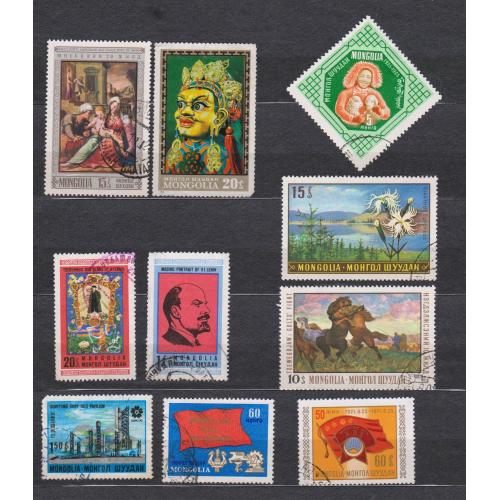 МОНГОЛІЯ = марки 1965, 1968, 1969, 1970, 1971 р. = гаш. = 10 шт. \\