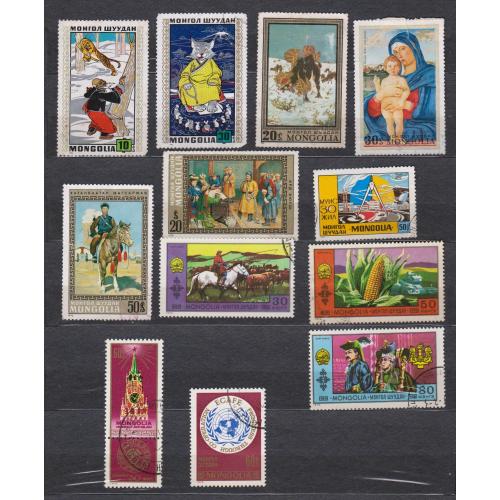 МОНГОЛІЯ = марки  1971, 1972 р. = гаш. = 12 шт. \\