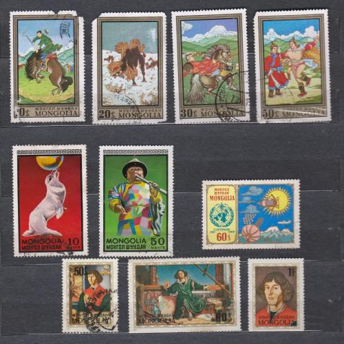 МОНГОЛІЯ = марки  1972, 1973 р. = гаш. = 10 шт. \\