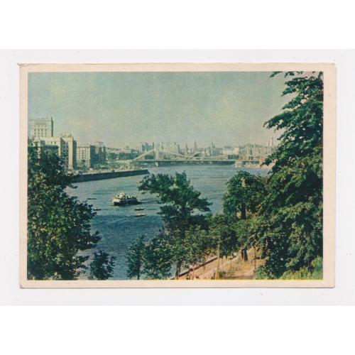 МОСКВА - ВИД из НЕСКУЧНОГО САДА ЦПКиО = листівка 1957 р. = БОРОДУЛИН = чиста = тираж 350 тис. \\