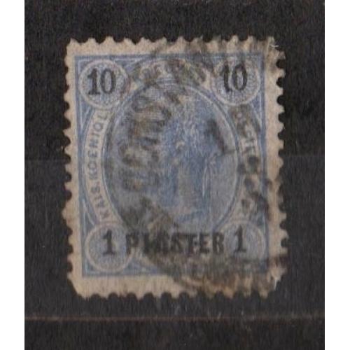Імператор Франц Йосиф =  марка 1890 р. - наддрук 1 ПІАСТР = Туреччина - Австрійська пошта = гаш. \\