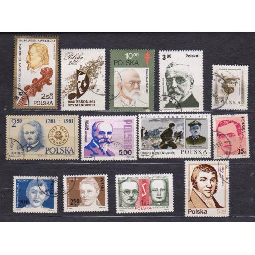 ПЕРСОНИ = марки 1981, 1982, 1983, 1984 р. = ПОЛЬЩА = гаш. = 13 шт. \\