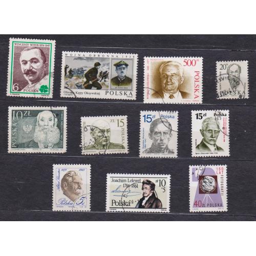 ПЕРСОНИ = марки 1984, 1985, 1986, 1987, 1988, 1989,  1990 р. = ПОЛЬЩА = гаш. = 11 шт. \\