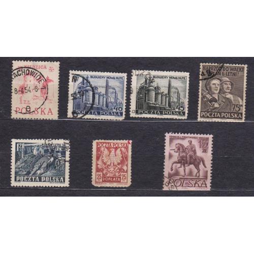 ПОЛЬЩА = марки 1951, 1952,  1956 р. = гаш. = 7 шт. \\