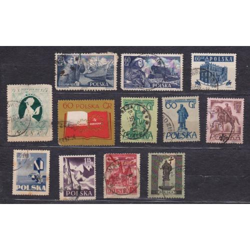 ПОЛЬЩА = марки 1955, 1956, 1957, 1958 р. = гаш. = 12 шт. \\