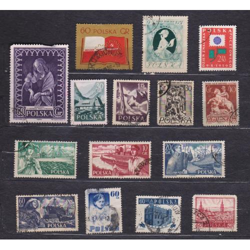 ПОЛЬЩА = марки 1956, 1957, 1958, 1959, 1960 р. = гаш. = 15 шт. \\