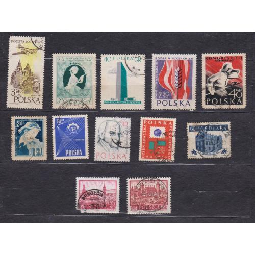 ПОЛЬЩА = марки 1957, 1958, 1959, 1960 р. = гаш. = 12 шт. \\