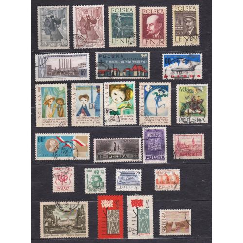 ПОЛЬЩА = марки 1960, 1962, 1963, 1964, 1965, 1966, 1967 р. = гаш. = 25 шт. \\
