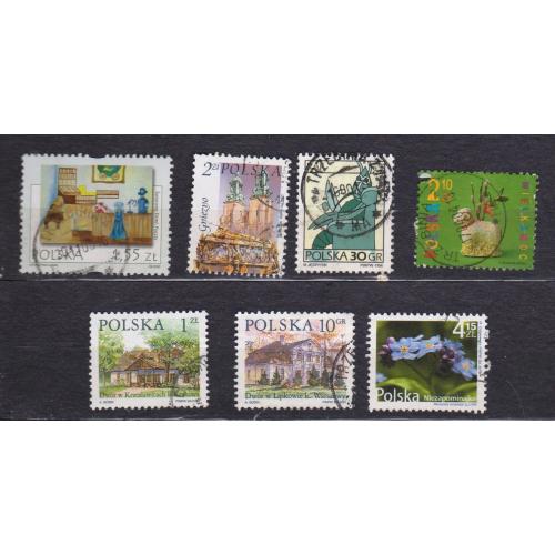 ПОЛЬЩА = марки 1996, 1999, 2000, 2001, 2002, 2004, 2010 р. = гаш. = 7 шт. \\