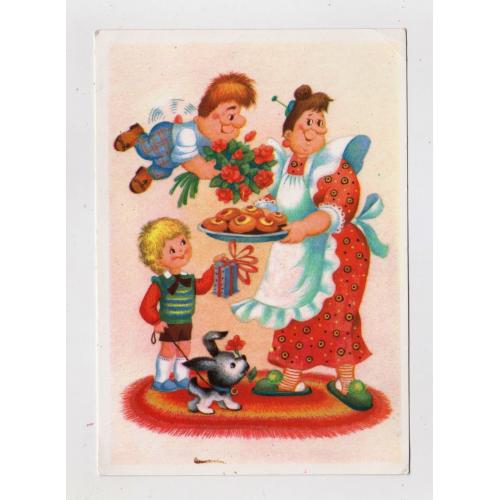 ПОЗДОРОВЛЯЄМО - ПОЗДРАВЛЯЕМ = листівка 1987 р. = ФИРСАНОВА = чиста \\