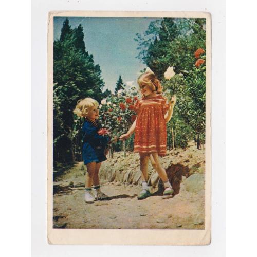 РОЗОЧКА - ДІТИ = листівка 1958 р. = БОЧИНИН = чиста = тираж 250 тис. \\