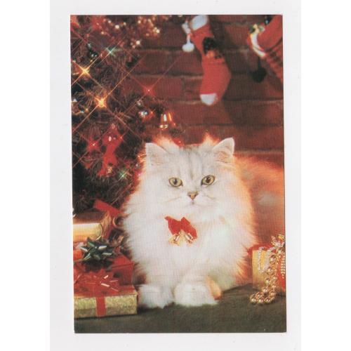 С НОВЫМ ГОДОМ  = КОТИК = листівка поч. 1990-х р. = ТИРАСПОЛЬ - ЗАВОД = чиста = тираж 5 тис. \\