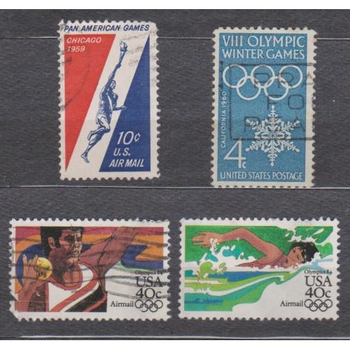 СПОРТ = марки  1959, 1960, 1984 р. = США = гаш. = 4 шт. \\
