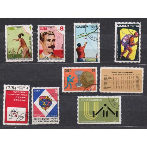 СПОРТ = марки 1972, 1973, 1974 р. = КУБА = гаш. = 8 шт. \\