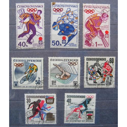 СПОРТ =  марки  1972  р. = ЧЕХОСЛОВАЧЧИНА = гаш.  = 8 шт. \\
