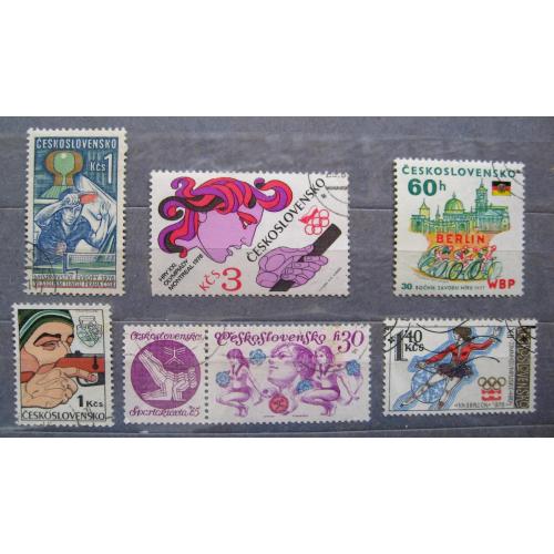 СПОРТ =  марки 1975, 1976, 1977 р. = ЧЕХОСЛОВАЧЧИНА = гаш.  = 6 шт. \\