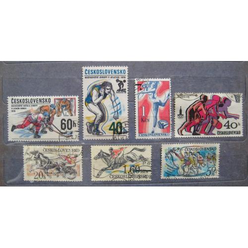 СПОРТ =  марки  1978, 1980 р. = ЧЕХОСЛОВАЧЧИНА = гаш.  = 7 шт. \\