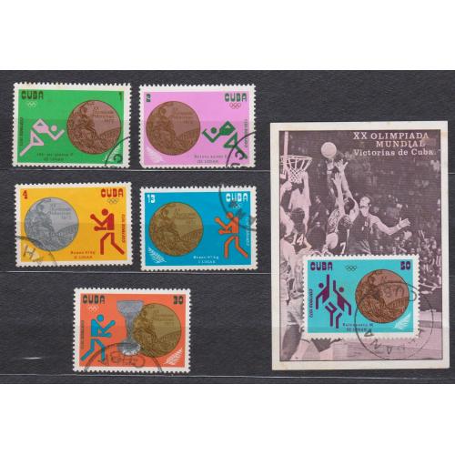 СПОРТ - Нагороди кубинських спортсменів на XX Олімпійських іграх у Мюнхені = КУБА = 1973 р. = гаш \\
