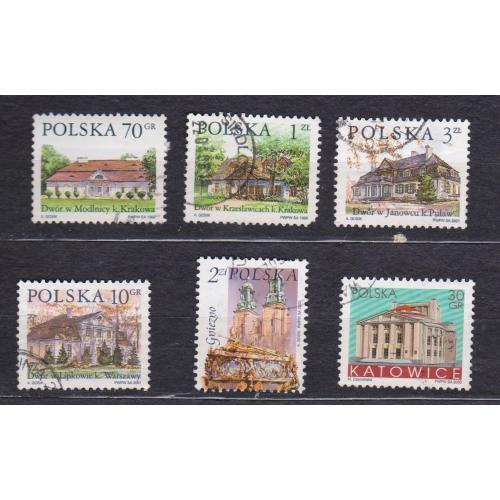 СТАНДАРТ - АРХІТЕКТУРА = марки 1999, 2001, 2002, 2005 р. = ПОЛЬЩА = гаш. = 6 шт. \\