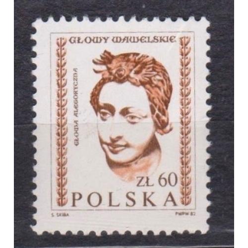 Стандартний випуск. Дерев'яна скульптура = 1982 р. = ПОЛЬЩА =  негаш. \\