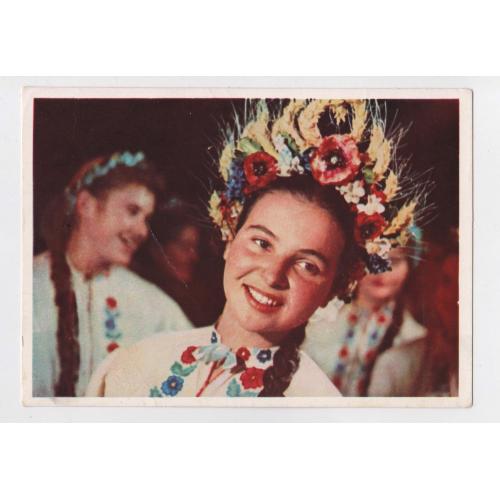 УКРАЇНОЧКА - з серії листівок *За програмою КПРС* = 1962 р. = КОЗЛОВСЬКИЙ = чиста = тираж 50 тис. \\
