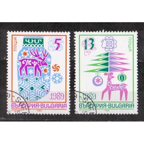 З НОВИМ, 1989 РОКОМ  = БОЛГАРІЯ = 1988 р. = гаш. \\
