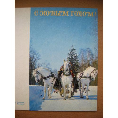 З НОВИМ РОКОМ - С НОВЫМ ГОДОМ = листівка 1960-х р. = РАСКИН = без перегину - подвійна чиста \\