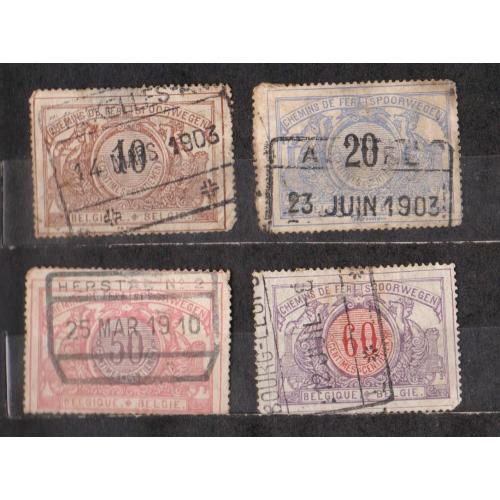 Залізничні марки = 1895 р. = БЕЛЬГІЯ = гаш. \\
